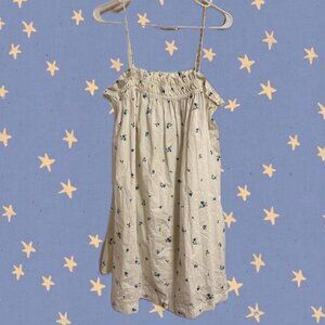 Cream And Blue Floral Babydoll